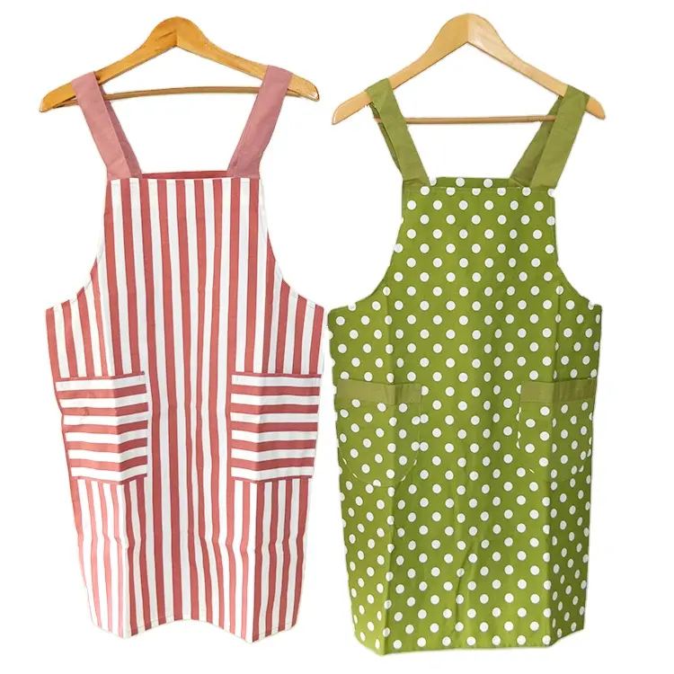 2023 Großhandel koreanischen Stil Schürze Baumwolle Kellner Kellnerin Schürze Kleid