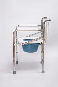3-in-1スチール製折りたたみ式ベッドサイド便器、トイレ用便器チェアは高さ調節可能