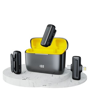 J13 Pro One-to-Two Không Dây Lavalier <span class=keywords><strong>Microphone</strong></span> Loại C Tiếng Ồn Hủy Bỏ Hiển Thị Kỹ Thuật Số Sạc Trường Hợp Cho <span class=keywords><strong>Studio</strong></span> Live Streaming - Product Image 3