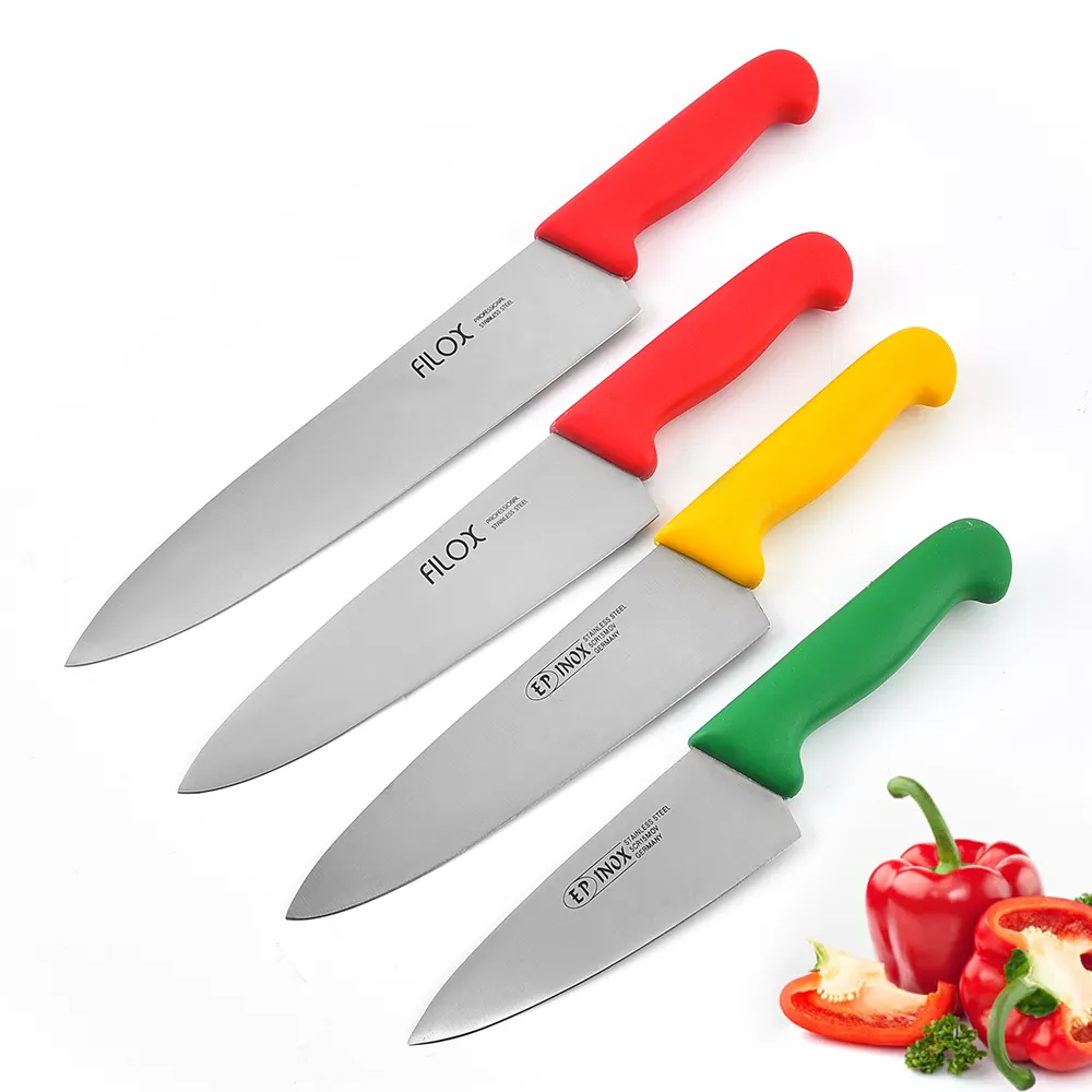 2023 Fábrica atacado aço inoxidável faca conjunto 4 pcs cozinhar chef facas faca de carne para açougueiro