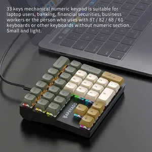 33 Key Wired Mechanical <strong>Numeric</strong> Keypad with Multi-color Lights Suitable for Finance, Business, Laptop <strong>Numeric</strong> <strong>Keyboard</strong> - Product Image 4
