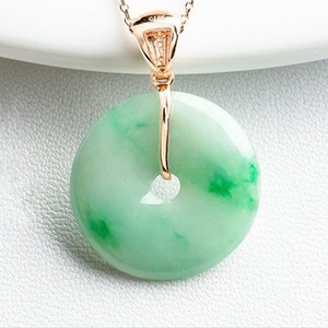 Doğal güzel toptan Jadeite barış toka kolye uçları yeşil yeşim kolye barış toka kolye hediye için