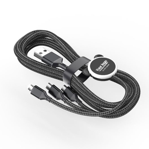 卡通礼品设计多端口电话USB 3合1充电线，促销定制发光二极管标志usb数据线电话