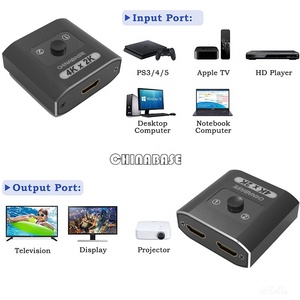 4K @ 30Hz HDMI Selector Switcher 2 en 1 Out HDMI Switch Splitter Aluminio HDMI 2,0 Interruptor bidireccional Soporte 3D 4K HDR. - Product Image 3