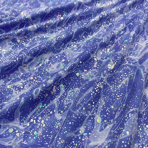 Phong cách mới long lanh Holographic <span class=keywords><strong>sequin</strong></span> lá co giãn nhanh chóng khô Polyester Spandex vải đồ bơi áo ngực Bikini dancewear vải - Product Image 5