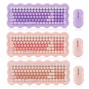 Múltiples colores lindos botones redondos Office 2,4G teclado inalámbrico y ratón Combos Girls Keyboard mouse set para computadoras portátiles - Product Image 5