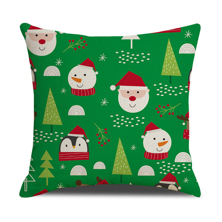 New Style Home Decor Christmas Day Pillow Case Factory Direct Sale Linen Cushion Cover