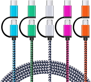 Hot Sale Gold <strong>2</strong> <strong>in</strong> <strong>1</strong> Micro Type C Charging Spring PVC Coiled USB Cable - Product Image 6