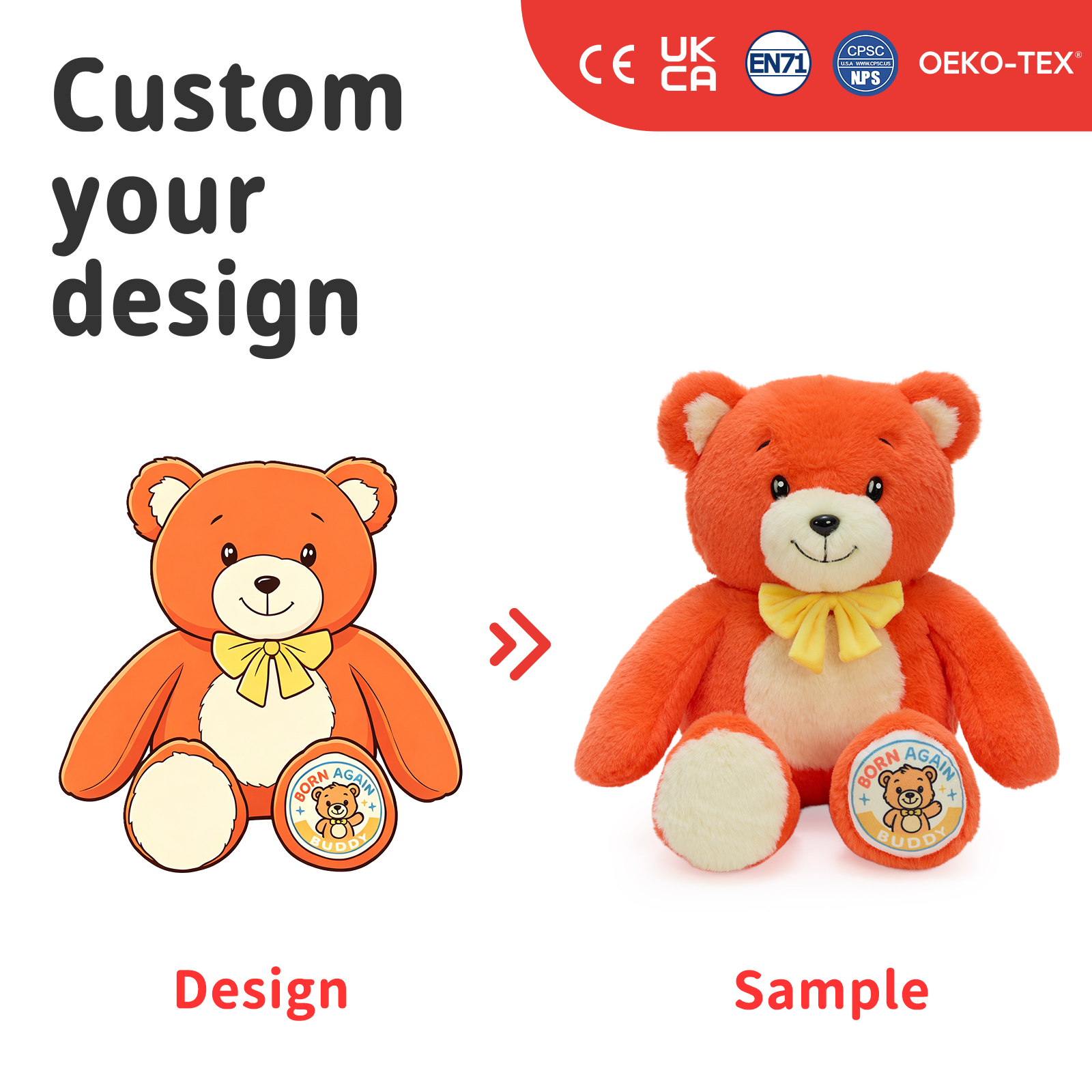 Mascotte en peluche personnalisée