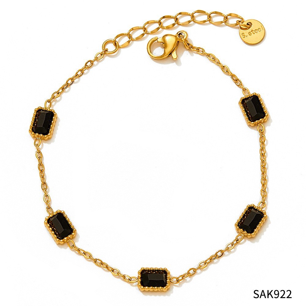 Black zirconium gold bracelet b922