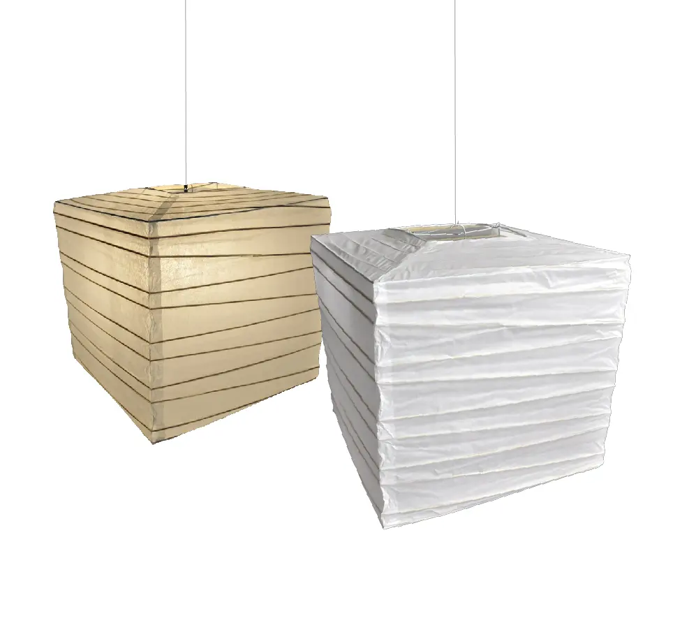 Chinese lanterns White Square shape Biodegradable Pendant Lamp Paper Lantern for home Decoration