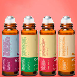 JY Private Label 100% Pure and Natural Set of 4 Roll-On Essential <strong>Oil</strong> Blends <strong>for</strong> Sleep Mood Immunity <strong>Headaches</strong> - Product Image 2