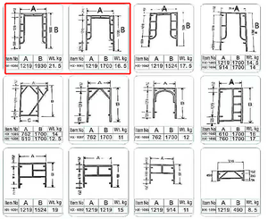 Andamio para marco de construcción/Marco de escalera Andamio de material de construcción para albañil Andamio de Marco A