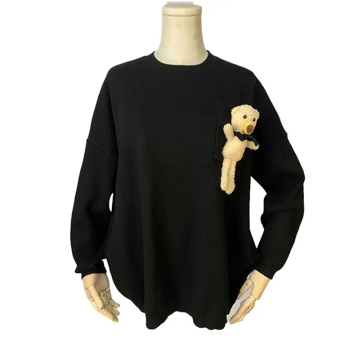 プロの製造かわいいクマの装飾絶妙なファッションセーター