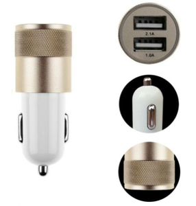 Logo özelleştirmek renkli alüminyum alaşım araba şarjı iki usb portu ile adaptif 5 v 2.1 bir hızlı şarj yeni promosyon - Product Image 5