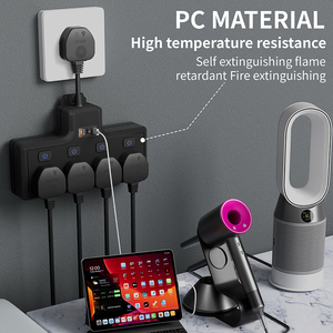 High Appearance <strong>UK</strong> Standard Plug Wall <strong>Mounted</strong> Independent Switch Power Socket With Usb Ports - Product Image 3