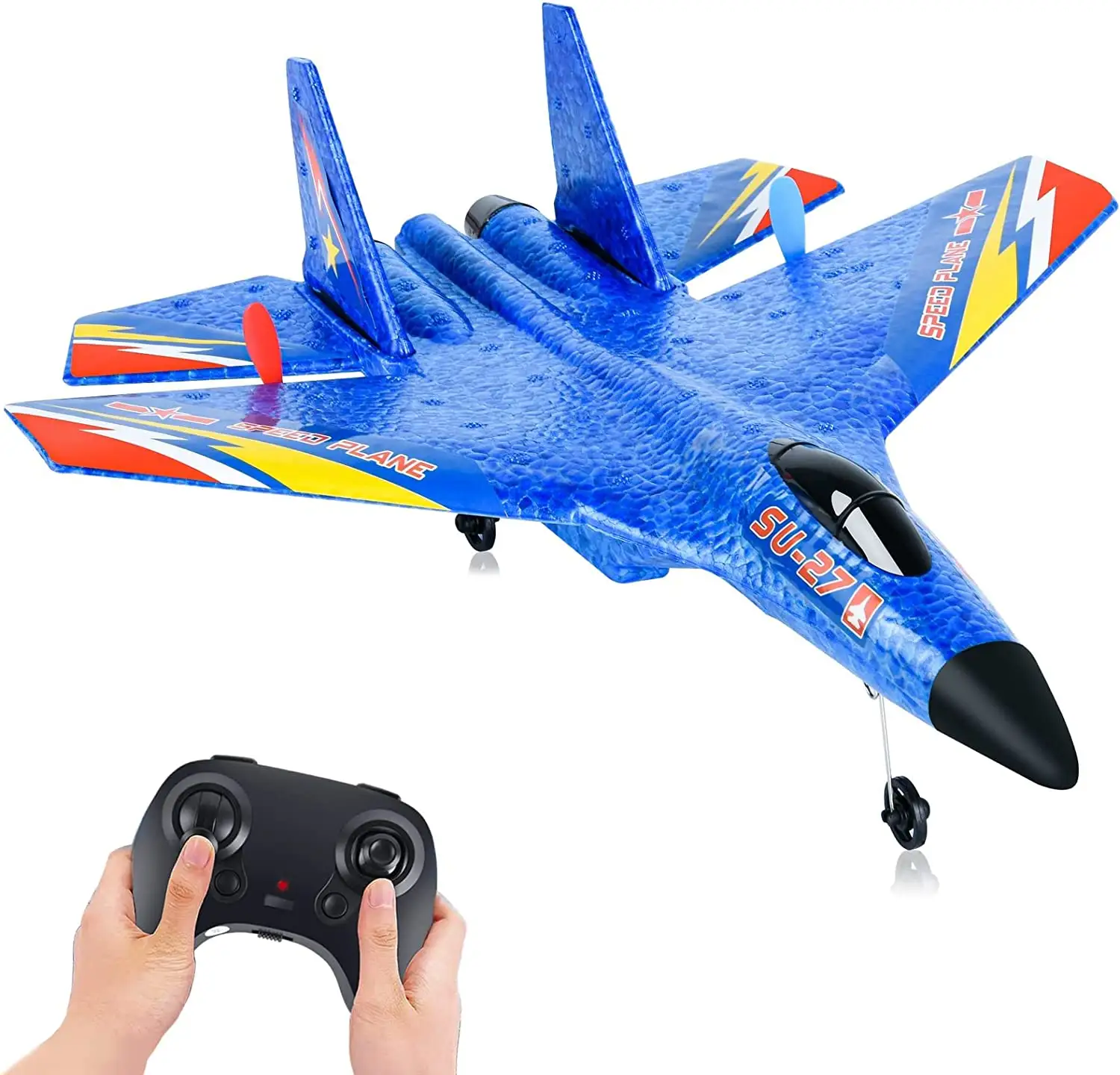 Pesawat terbang Remote Control Radio Model pesawat Su-27 mainan terbang Hand Throw Gyro stabilisasi pesawat Glider busa antijatuh pesawat tempur Rc