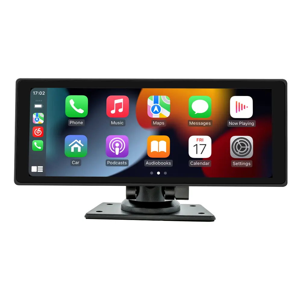 ใหม่ 9 นิ้วไร้สาย Apple Carplay พร้อมกล้องถอยหลัง 1080P หน้าจอสัมผัสแบบพกพารถเล่นวิทยุเครื่องรับสัญญาณเสียง