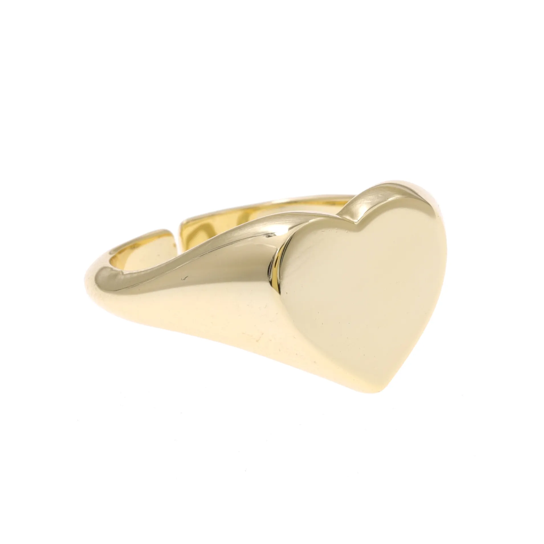 Anelli Daidan anelli a cuore in argento Sterling con sigillo con Logo personalizzato in bianco regolabile in oro