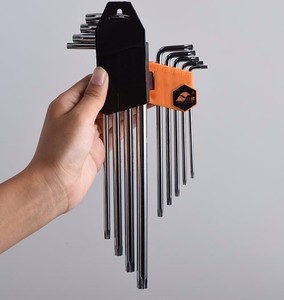 Taşınabilir ve sıcak satış 9 adet ekstra uzun kol CRV kolu altıgen anahtar Allen anahtarı anahtar seti Hex allen anahtarı - Product Image 4