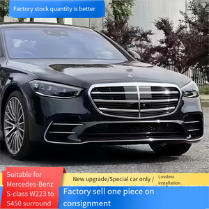 Adatto per 2021 modifica Mercedes-Benz classe S W223-paraurti anteriore S450 e paraurti posteriore Surround di grandi dimensioni e griglia centrale. - Product Image 4