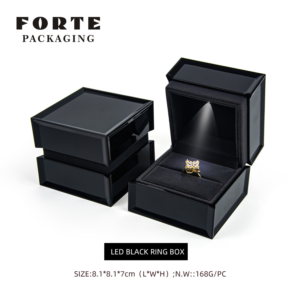Boîte à suspension noire + LED