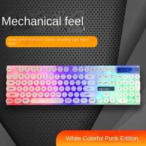 104-<strong>Key</strong> Wired <strong>Keyboard</strong> Mixed Color Luminous Feel USB Interface ESports Office Gaming Mechanical Notebook Tablet Users - Product Image 4
