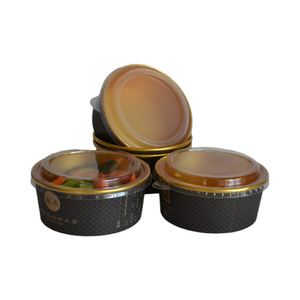 <span class=keywords><strong>16oz</strong></span> 24oz 32 oz en iyi siyah kağıt çorba kaseleri kapaklı sıcak gıda altın folyo gıda konteyner kağıt tek kullanımlık salata kaseleri