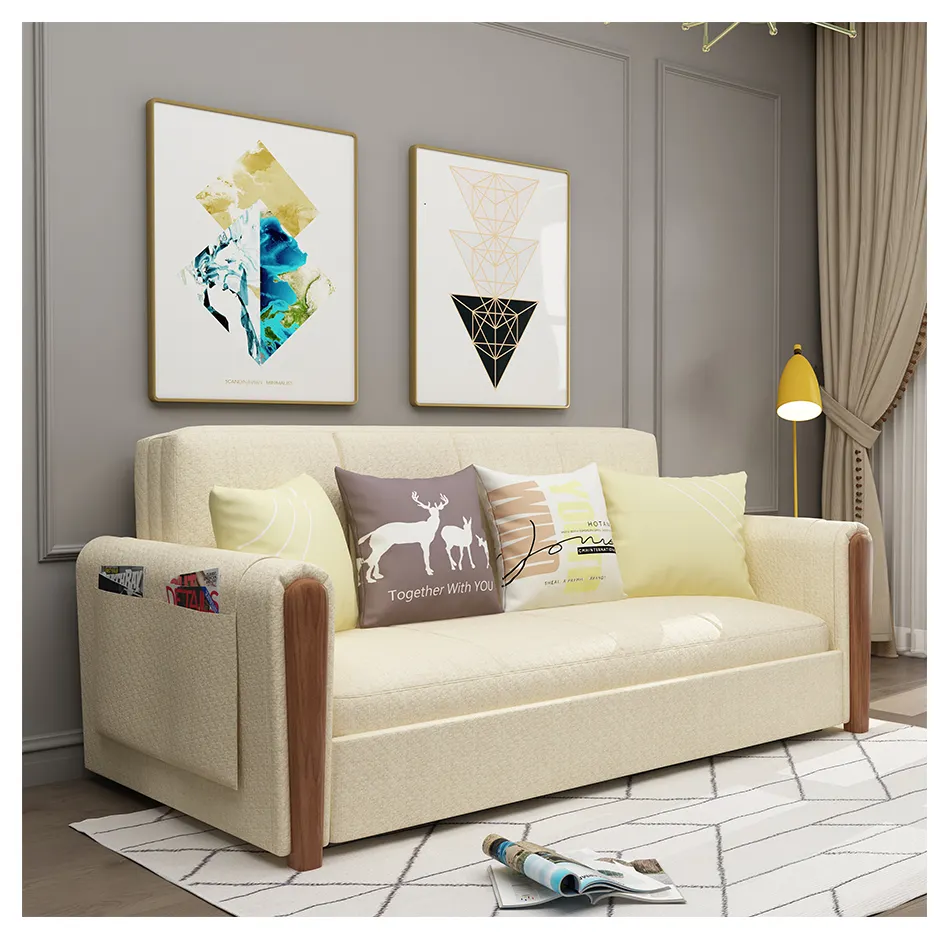 Диван для гостиной, домашний диван, новый комплект хлопковых сидений, деревянная рама, современная ткань