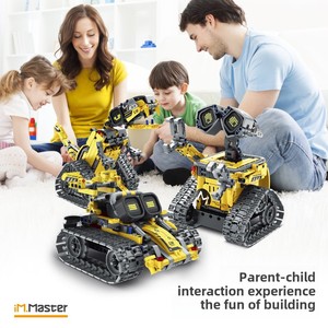 Bloques de construcción, programación de robot, teléfono móvil, Control remoto Dual, juguete educativo de montaje para plástico