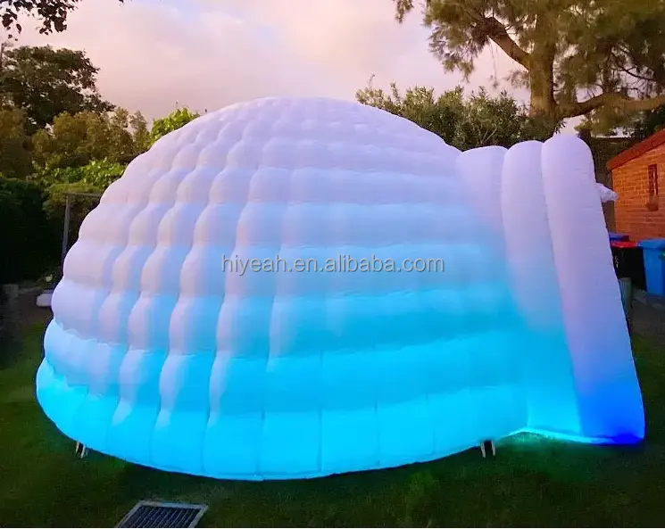 6m Portable LED Lighted Inflatable Nightclub Tent White Inflatable dome tent /Inflatable Exhibition Tent Party
