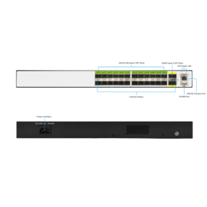 L324ポート10gSfpマネージドイーサネットスイッチ2ポート40g100gアップリンクスタッカブルホットスワップ電源ネットワークスイッチ - Product Image 1