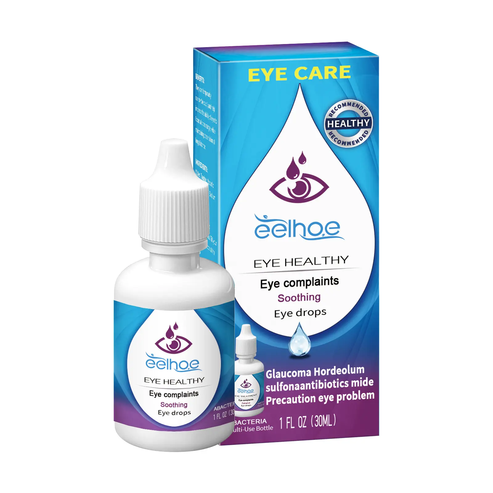 Eelhoe Gotas para los ojos de 30ml para calmar las quejas de los ojos y resolver fácilmente tipos de problemas para asegurar la salud de los ojos