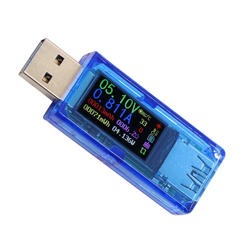 Nuevo At34 3,0 Color Lcd Digital Usb Probador de carga Voltímetro digital Amperímetro Detector de capacidad de batería para reparación de teléfonos móviles