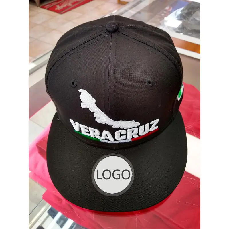 Sombreros retro de alta calidad al por mayor gorras México Veracruz mapa bordado logotipo personalizado sombreros de camionero