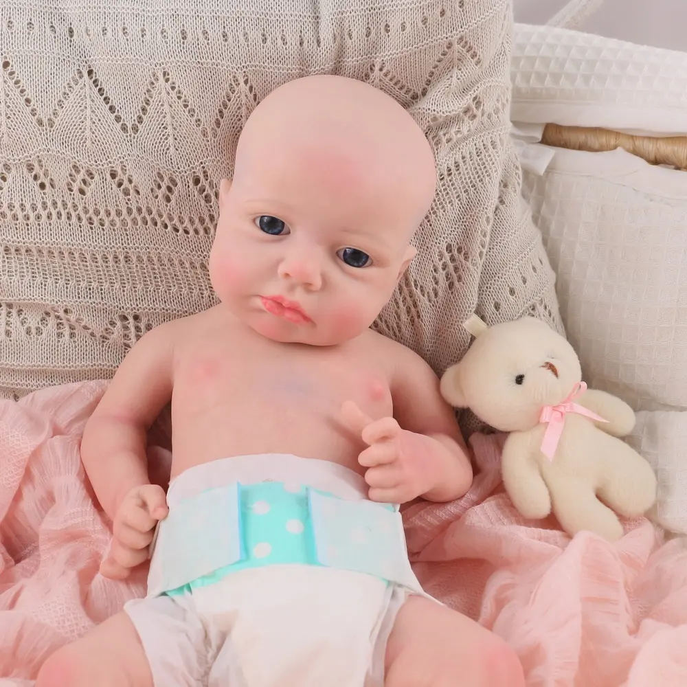 Baby Doll rinato con corpo in Silicone pieno con occhi aperti kit di bambole in Silicone per tutto il corpo da 18 pollici