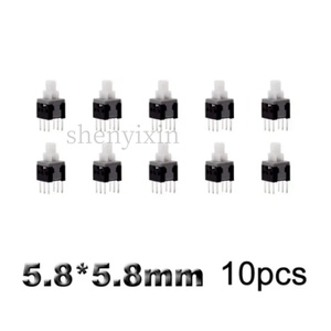 10 <span class=keywords><strong>PCB</strong></span> tattile Micro Mini chiavistello pulsante di blocco automatico interruttore di sblocco DIP 6 Pin tappo 5.8*5.8/7*7/8*8/8.5*8.5mm