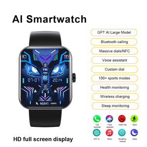 CE RoHsスマートウォッチ2.0インチHDスクリーンAI音声アシスタント健康スポーツモニタリング男性女性IOS Android用高品質 - Product Image 2