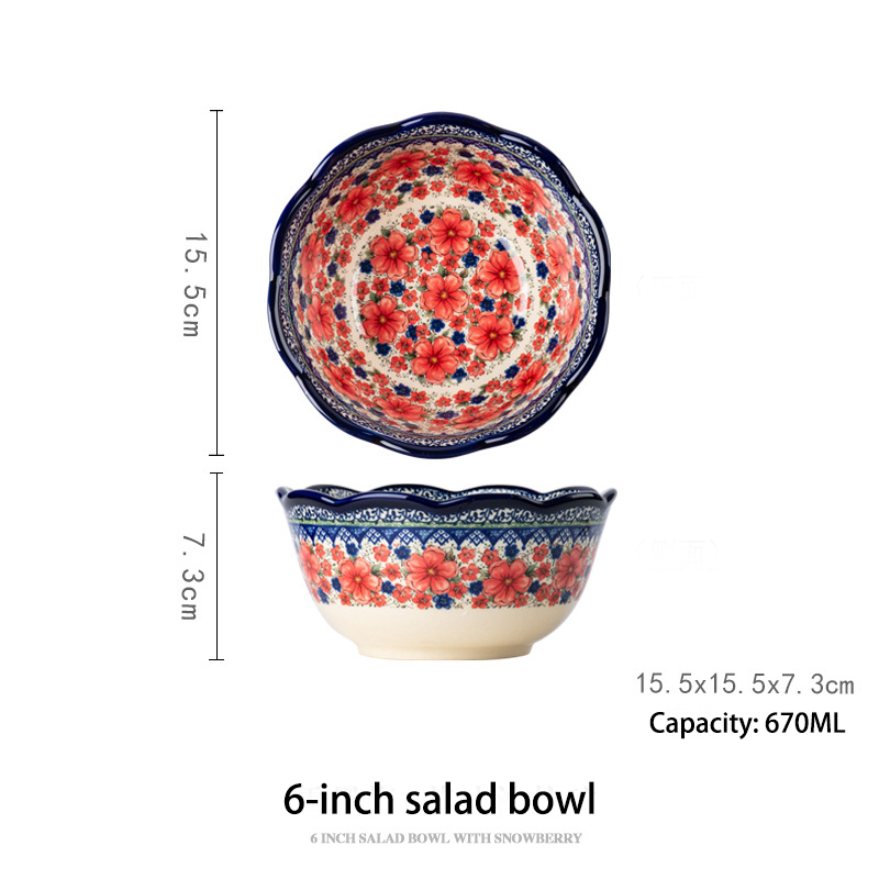 Red 6 inch bowl