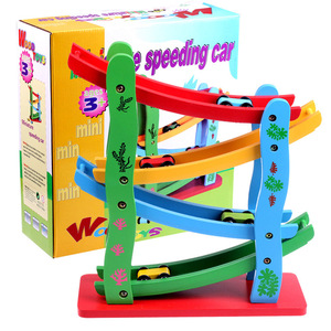 おもちゃ9レイヤーカーランプおもちゃセット3ミニカー3スパイラルスワールボールと3スピニングアクティビティボール、ドロップアンドゴーボールドロップおもちゃ - Product Image 1