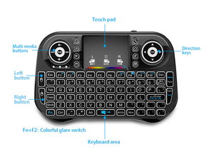 Miniteclado inalámbrico I10 con receptor inalámbrico, teclado y ratón con luz trasera RGB, combinación con batería de litio integrada - Product Image 3