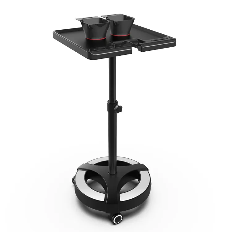Siyah Salon arabası patentli Anti-launch tekerlekli Salon tepsisi manyetik kase