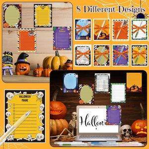 Bloc de notas con patrón de Halloween con bolígrafo y cinta Bloc de notas de truco o trato Notas adhesivas de Halloween - Product Image 6