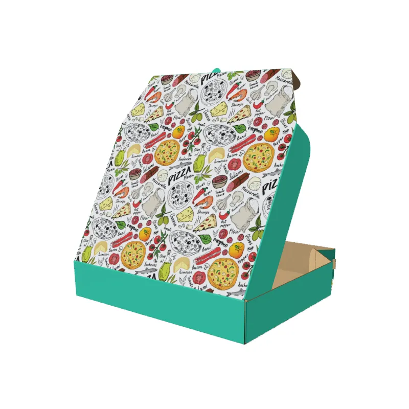 Cajas de embalaje para pizza lisas de 10 pulgadas con logotipo, cartón corrugado ecológico, precio barato y Negro personalizado al por mayor