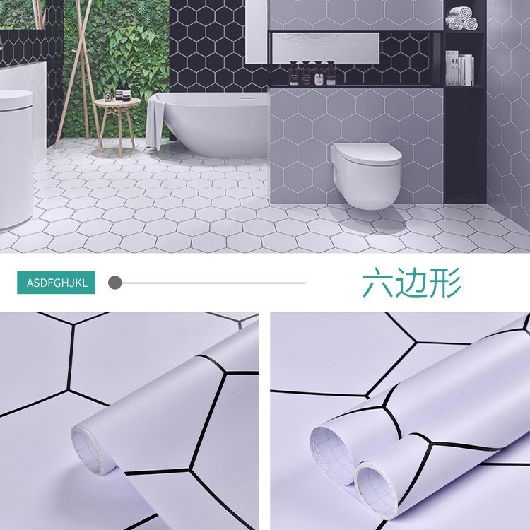 Autocollant de sol-hexagone blanc