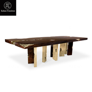 Diseño italiano Muebles de comedor de gama alta Acabado de barniz de alto brillo Mesa de comedor Rectangular Chapa de madera Mesa de comedor de lujo - Product Image 6