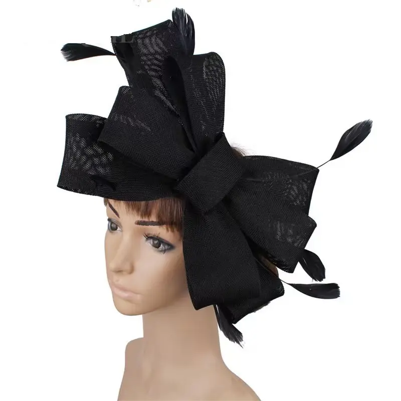 ที่กําหนดเองทําขนาดใหญ่กุทัณฑ์โบสถ์ Sinamay หมวกที่สง่างาม Fascinators ฐานหมวก Tea Party เคนตัคซี่เดอร์บี้แถบคาดศีรษะหมวกสําหรับสุภาพสตรี