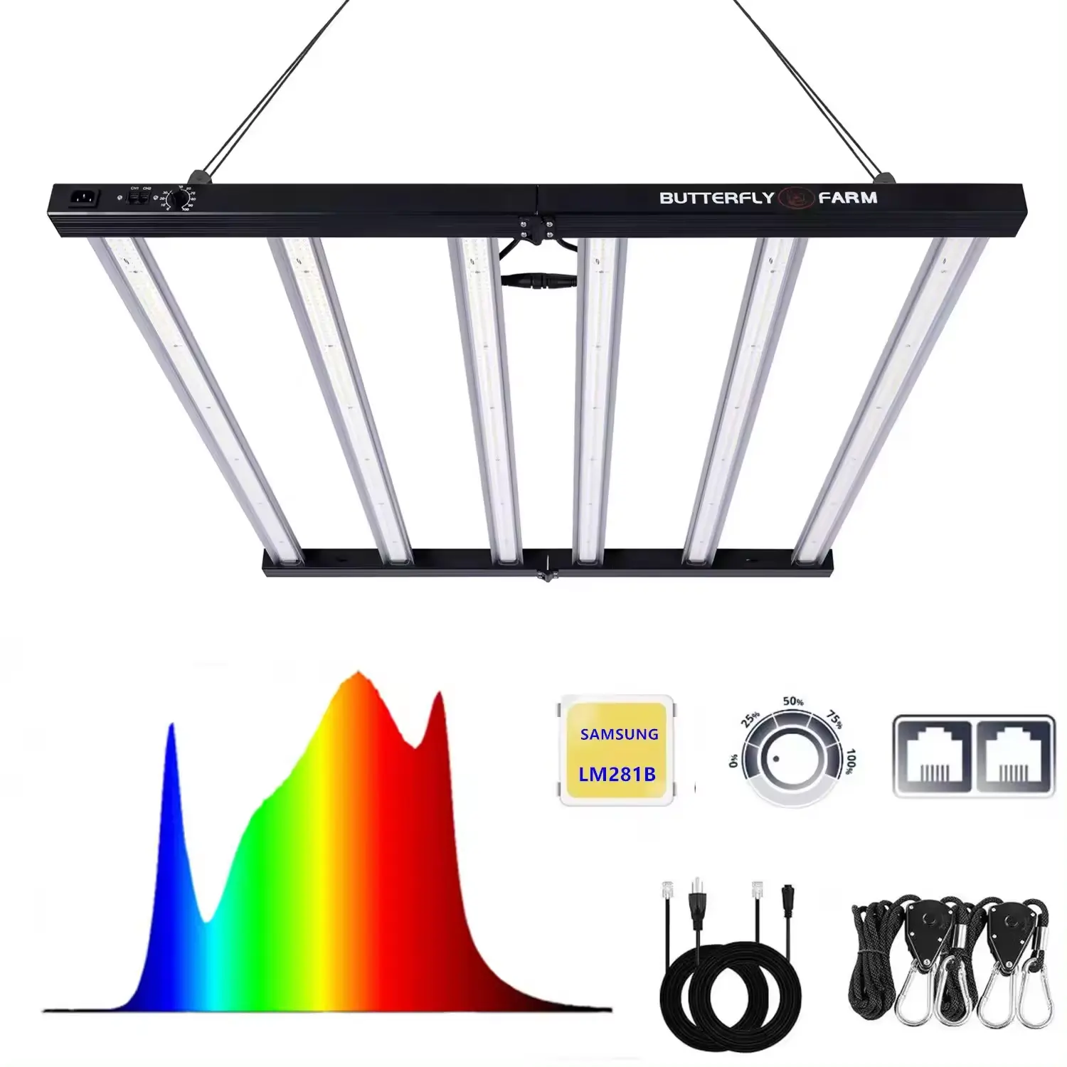 O vegetal vertical da estufa da exploração agrícola de Eco usou a barra de espectro completo de 6 plantas de interior LED cresce a luz 720w com dimmer