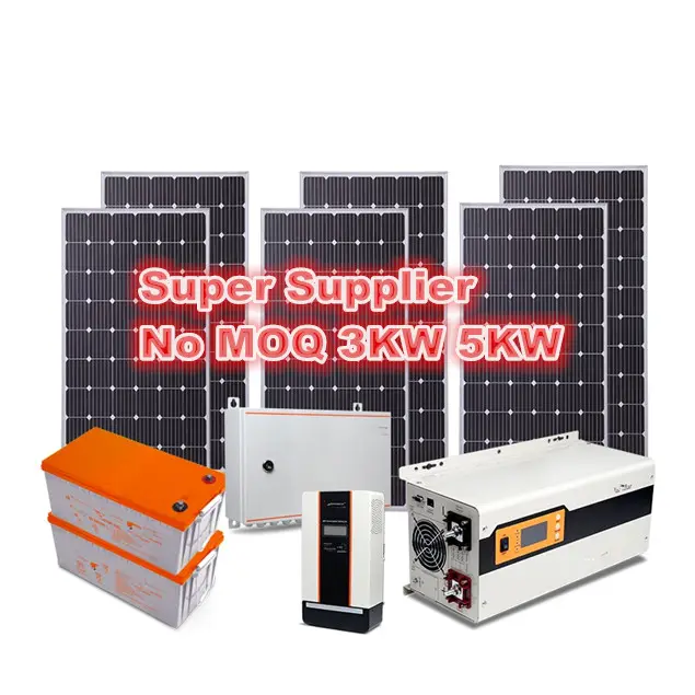 على الشبكة الشمسية نظام الطاقة مع عدة لوحة طاقة شمسية 2kw الشمسية نظام سعر خارج الشبكة نوع 5kw المنزل استخدام نظام الطاقة الشمسية