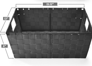 Hand gewebte <span class=keywords><strong>Mesh</strong></span>-Körbe für Leinens chrank Organizer Rechteckige Nylonriemen-Aufbewahrung körbe für Regal und Hei morgan isation
